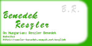 benedek reszler business card